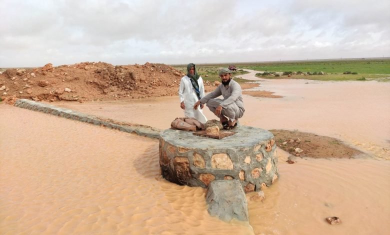 قبائل مطروح تمتلئ آبارها في سيدي براني من الأمطار الشديدة