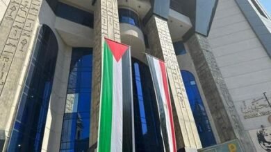 انطلاق الوقفة الاحتجاجية تنديدا بجرائم الاحتلال الإسرائيلى على سلم نقابة الصحفيين