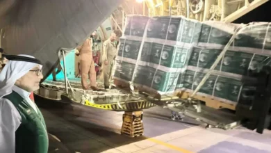 وصول الطائرة السعودية رقم 60 إلى مطار العريش الدولي تحمل ثمانية أطنان مساعدات لغزة