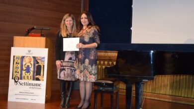 رانيا يحيى تكرم ممثلة وزارة الثقافة الإيطالية داخل الأكاديمية المصرية بروما